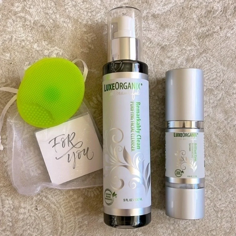 Brand New LuxeOrganix Bio-Advanced Eye Cream Purifying Facial Cleanser Scrubber